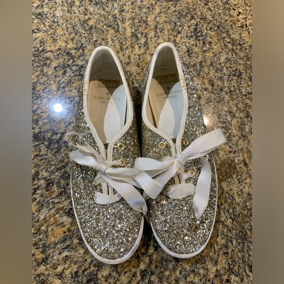 Keds X Kate Spade Gold glittery shoes size women’s 6 - Picture 2 of 10